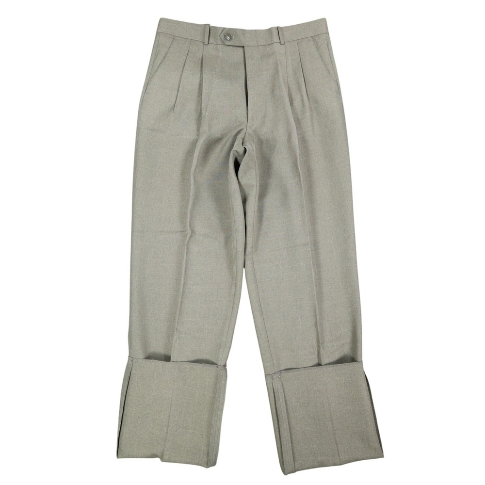 Gino Cappeli Dress Pants Mens 33 Vintage Olive Green Pleated James Deadstock